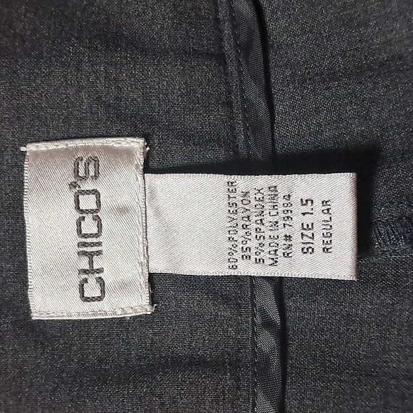 Chico's Classic Dark Grey Touser Pants Size 1.5/ Wide Waist Band Basic Preowned - Picture 6 of 9